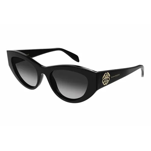 Солнцезащитные очки Alexander McQueen, кошачий глаз, оправа: пластик, с защитой от УФ, градиентные, для женщин, черный
