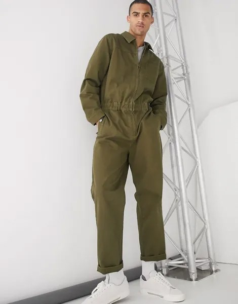 Зеленый комбинезон в стиле милитари свободного кроя ASOS DESIGN