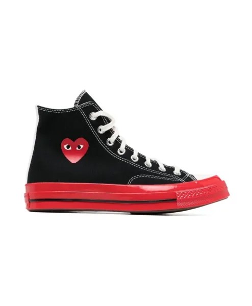 Высокие кеды R Chuck Taylor на красной подошве Comme Des Garçons Play, черный