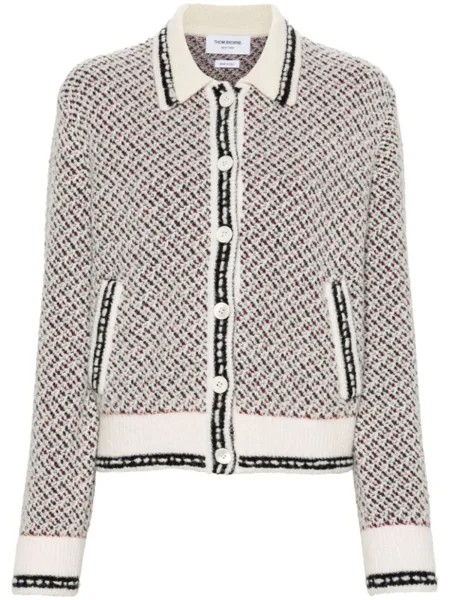 Thom Browne бомбер с косым воротником, белый