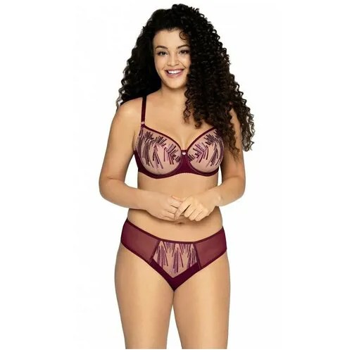 Трусы  бразильяна Ava Lingerie, средняя посадка, размер XL, бордовый