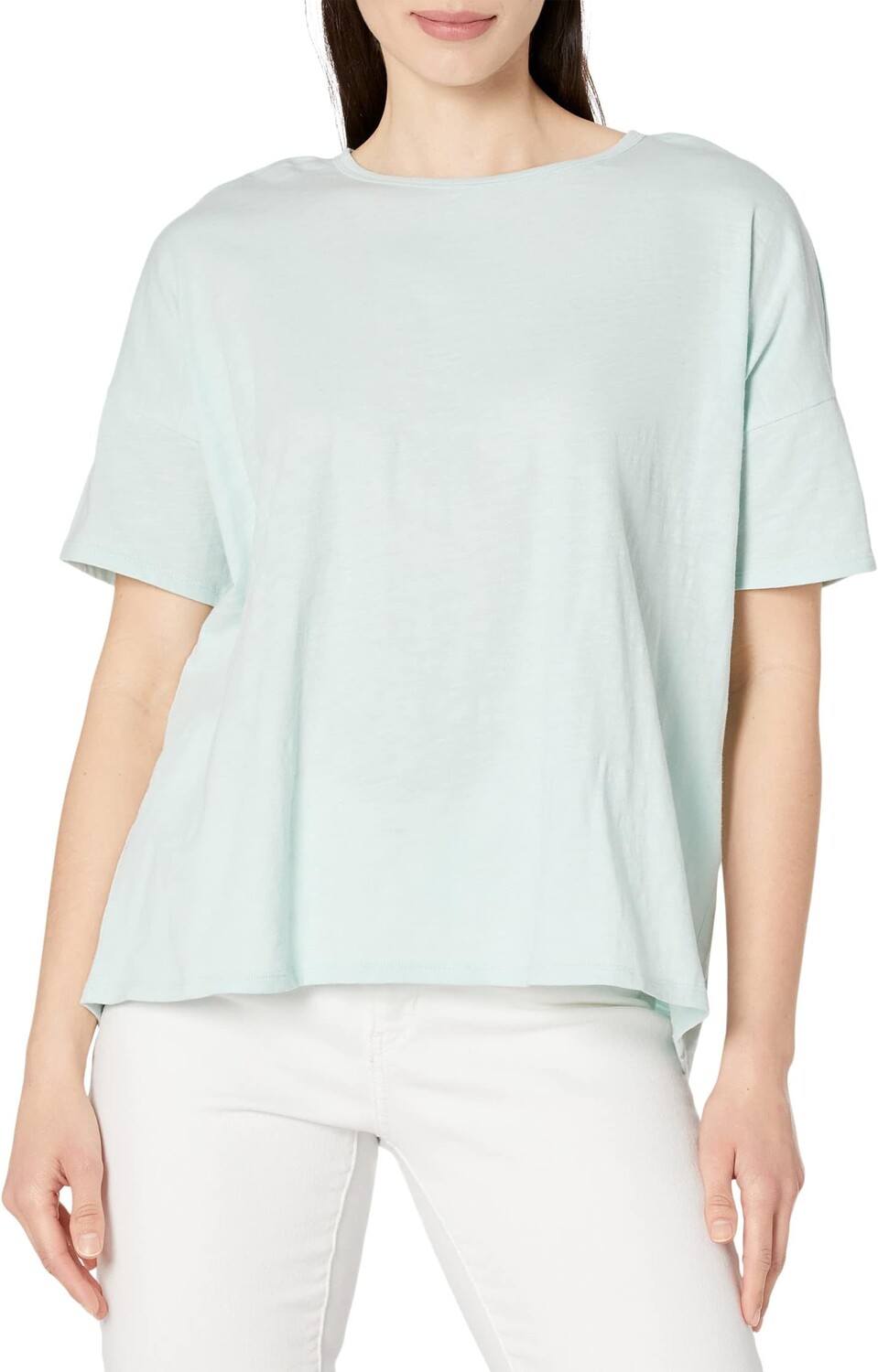 Свободная футболка с круглым вырезом Eileen Fisher, цвет Clearwater