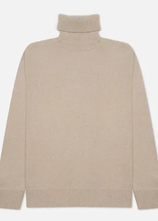 Мужской свитер Universal Works Roll Neck Recycled Wool, цвет бежевый, размер S