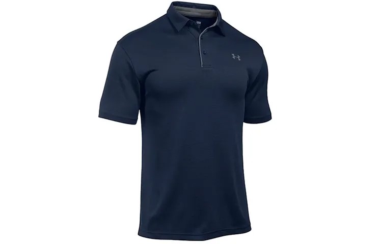 Техническая рубашка поло для мужчин, темно-синяя Under Armour, синий