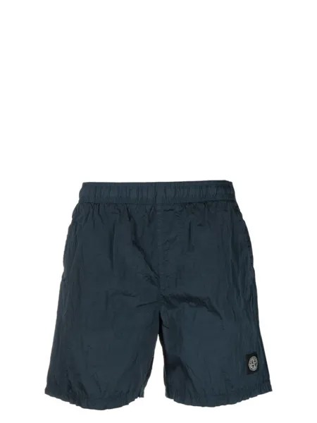 Stone Island плавки-шорты с вышитым логотипом, синий