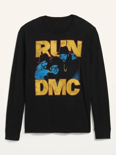 ФУТБОЛКА RUN DMC С ГРАФИЧЕСКИМ ПРИНТОМ, ЧЕРНАЯ, L/S, ДЛЯ ВЗРОСЛЫХ, XL.