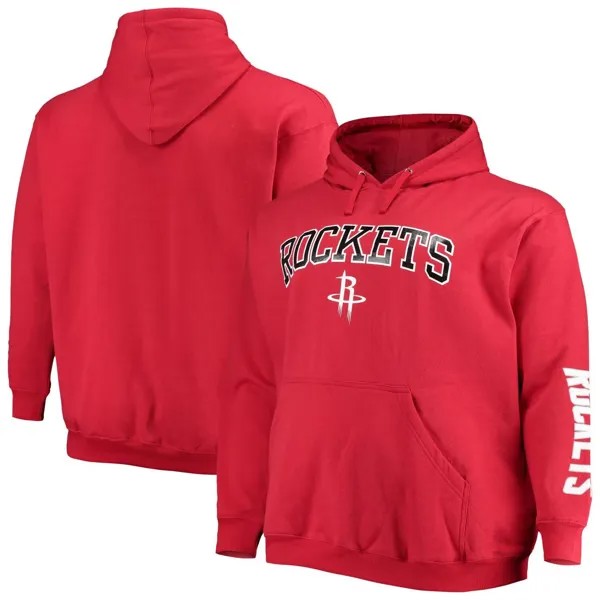 Мужской красный пуловер с капюшоном с надписью Houston Rockets Big & Tall Team Fanatics