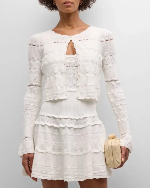 Укороченный кардиган Media Pointelle LoveShackFancy, цвет White