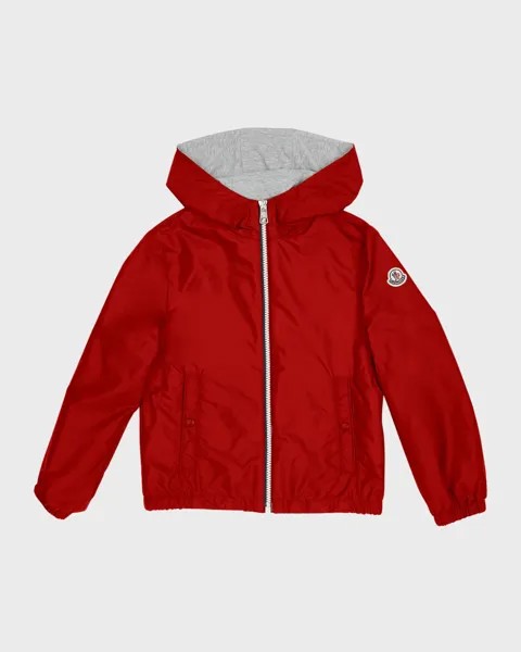 Ветрозащитная куртка Urville для мальчика с капюшоном, размер 4–6 Moncler, цвет Fire Red