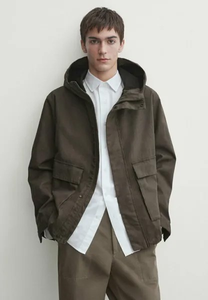 Легкая куртка 3-LAYER BLEND Massimo Dutti, цвет brown