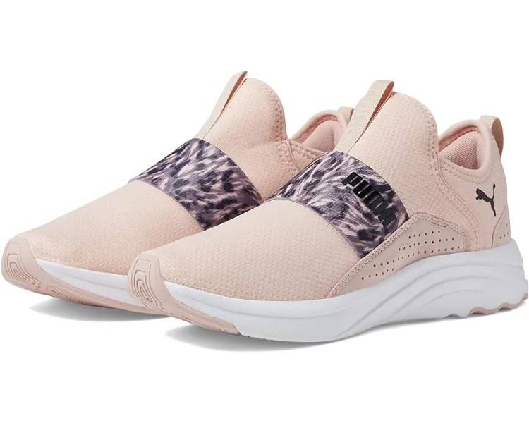 Кроссовки PUMA Softride Sophia Slip-On Safari Glam, цвет Rose Quartz/Dusty Plum