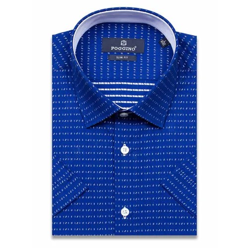 Рубашка POGGINO, размер XL (43-44 cm.), синий