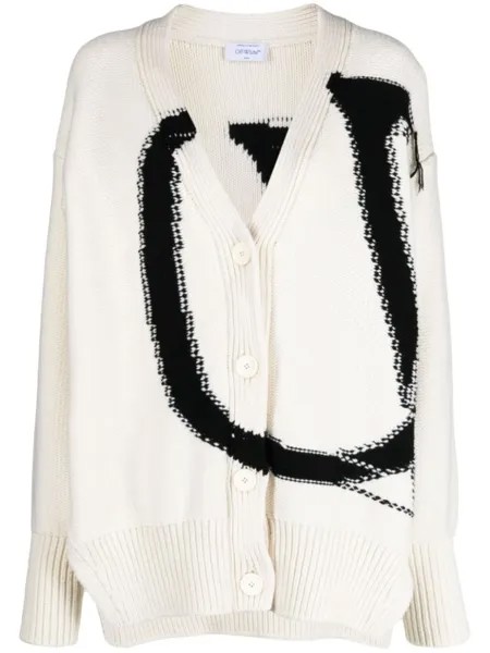 Off-White кардиган Ow Maxi с логотипом, белый