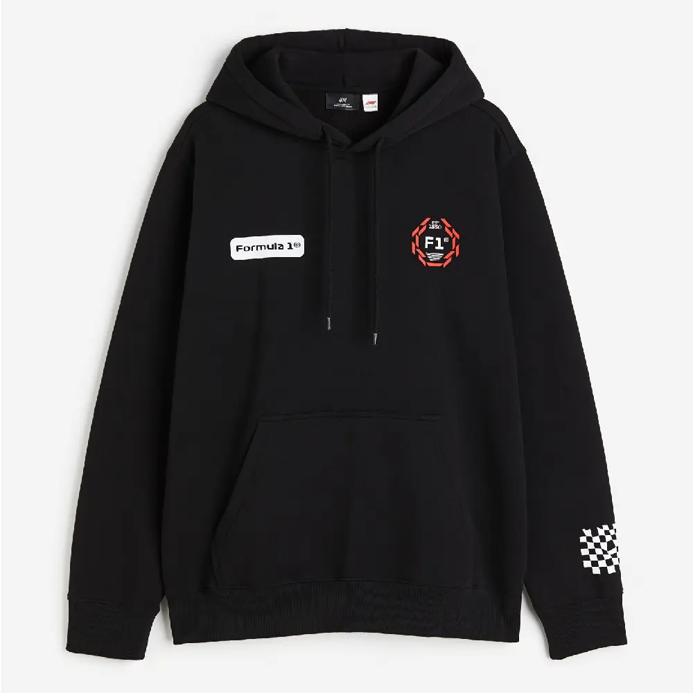 Толстовка H&M Regular Fit Formula 1, черный