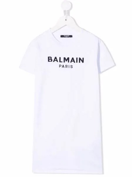 Balmain Kids платье-футболка с логотипом