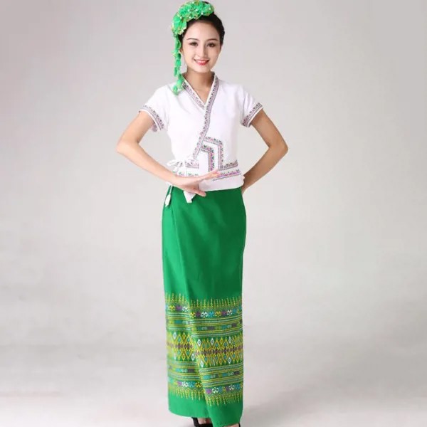 Женская одежда из АТР традиционные фигурки Тайланда летняя одежда женское платье для праздника vestido женский элегантный Азиатский этническ...