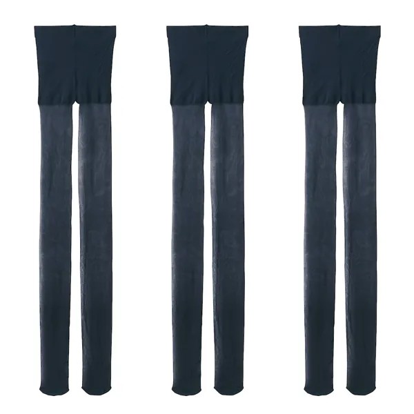 Мягкий тип, 17 ден, 3 пары чулок MUJI, черный