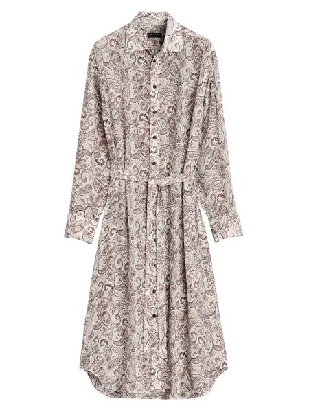 Платье-рубашка Leona Paisley из смесового шелка rag & bone, кремовый