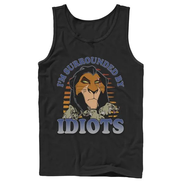 Мужская футболка Disney с изображением Короля Льва, шрам в окружении идиотов, закат, майка