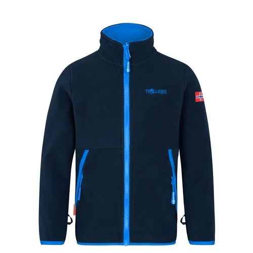 Толстовка спортивная Trollkids Storfjord, размер 140, navy/medium blue