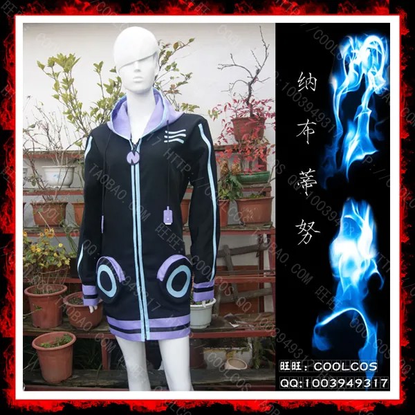 Нептун Hyperdimension Neptunia фиолетовый сердце черный топ пальто куртка Hodie Косплей Костюм