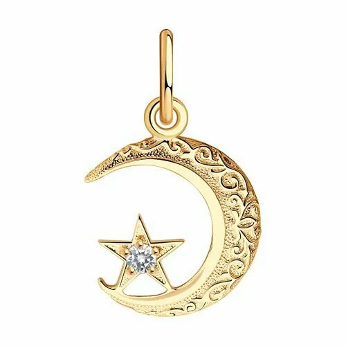 Подвеска GOLD CENTER, красное золото, 585 проба, фианит