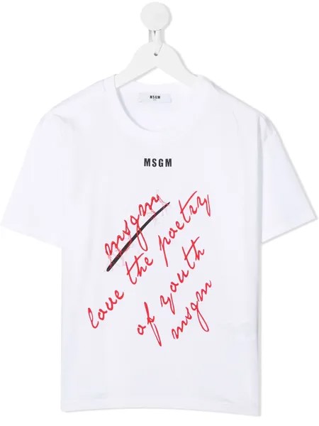 MSGM Kids футболка с надписью