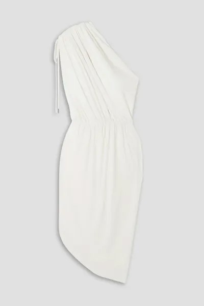 Платье из джерси с драпировкой Bev на одно плечо Halston, белый