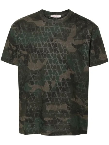 Valentino Garavani футболка Toile Iconographe Camouflage, зеленый