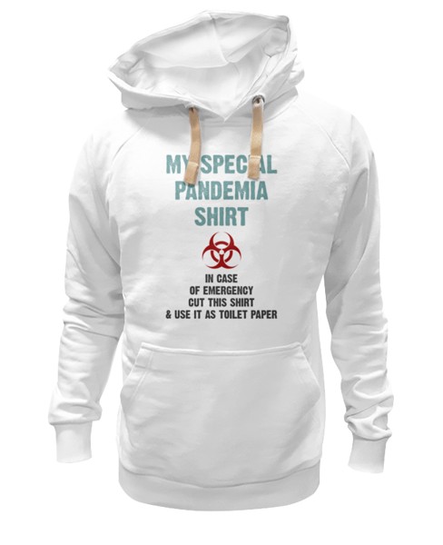 Толстовка унисекс Printio Pandemia shirt белая 2XL