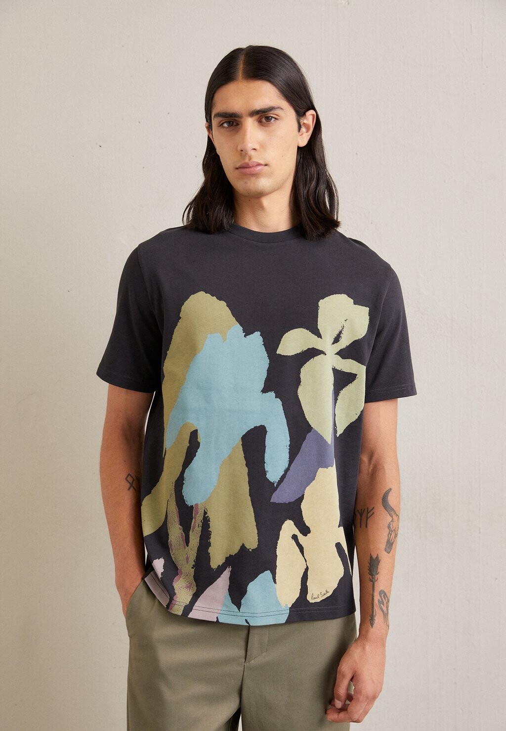 Футболка с принтом Paul Smith, темно-серый
