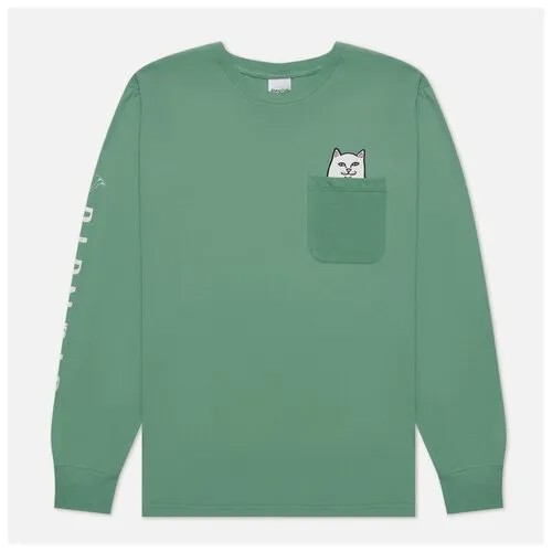 Мужской лонгслив Ripndip Lord Nermal Pocket зелёный , Размер XL