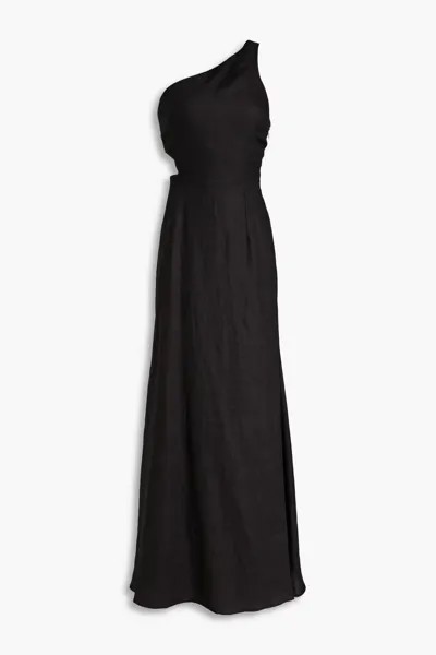 Льняное платье макси Byron на одно плечо с принтом Rachel Gilbert, черный