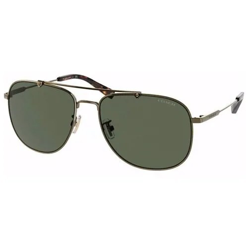 Солнцезащитные очки Coach, авиаторы, оправа: металл, с защитой от УФ, для мужчин, коричневый
