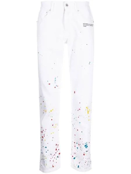 Off-White узкие джинсы Splatter из коллаборации с Marais