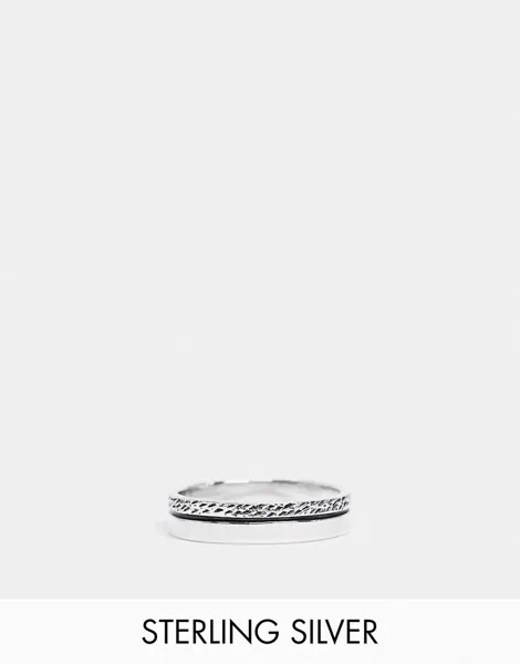 Серебряное фактурное кольцо ASOS DESIGN-Серебряный