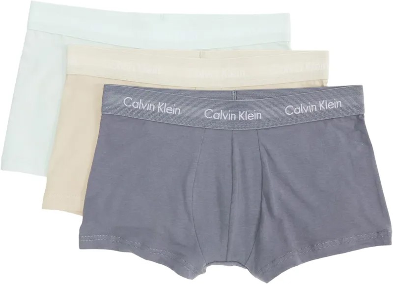 Хлопковые трусы-стрейч с низкой посадкой, 3 шт. Calvin Klein Underwear, цвет Dragon Fly/Mudstone/Asphalt Grey