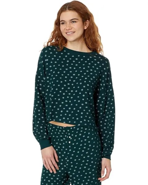 Пижамный комплект Madewell Waffle-Knit Pajama Set in Ditsy Floral, цвет Smokey Spruce