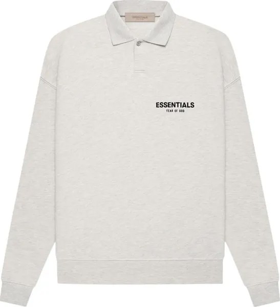 Лонгслив Fear of God Essentials Long-Sleeve Polo 'Light Oatmeal', серый