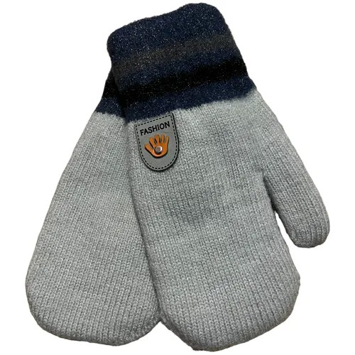 Варежки Виктория Gloves, размер 5,5, белый, серый