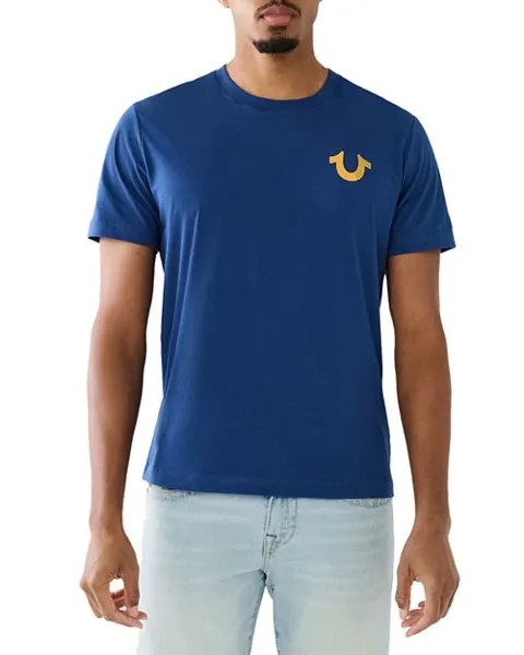 Хлопковая футболка с графическим логотипом Fast Buddha True Religion, цвет Blue