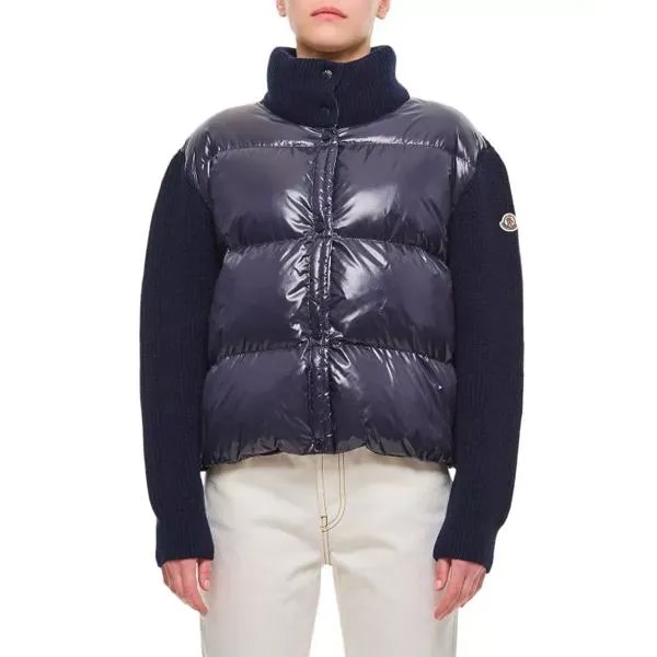 Куртка bimaterial pocket and sleeves jacket Moncler, синий