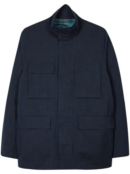 Paul Smith куртка с высоким воротником и карманами, синий