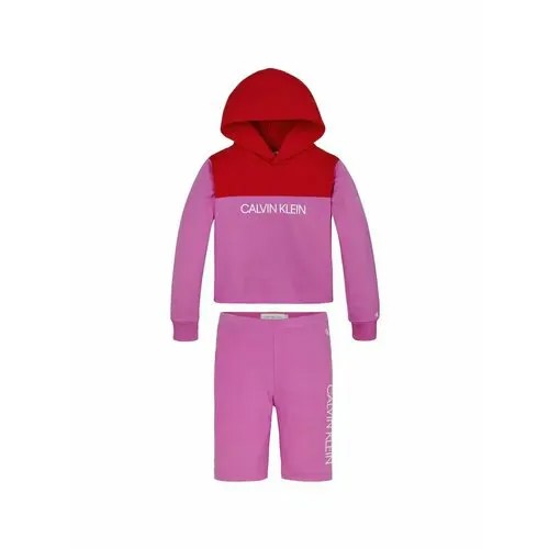 Комплект одежды CALVIN KLEIN, худи и шорты, размер 10-12 лет, розовый