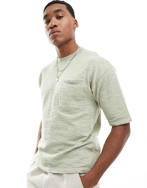 Футболка Oversize Jack & Jones – Gestricktes в цвете Minzgr cn