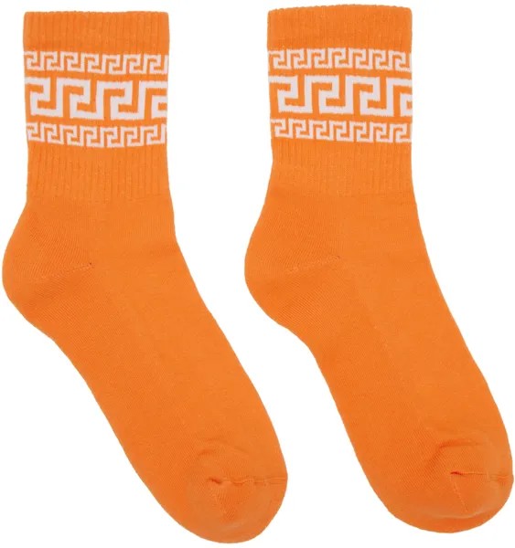 Оранжевые спортивные носки Greca Versace