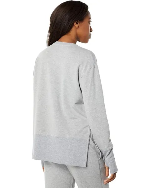 Толстовка THRIVE SOCIETE Rib Crew Slit Sweatshirt, цвет Heather Grey