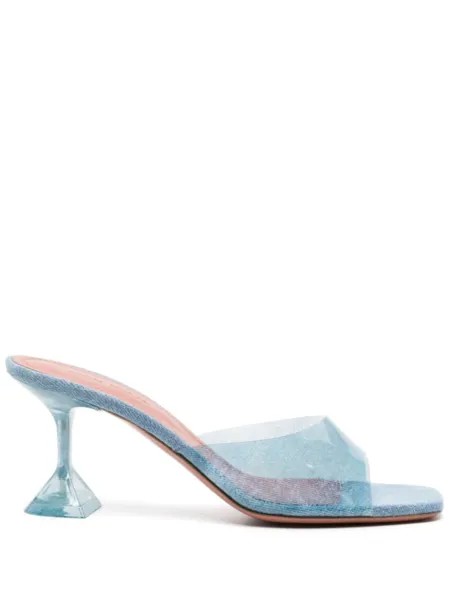 Джинсовые мюли Lupita Glass 70 Amina Muaddi, синий