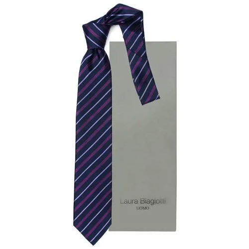 Синий галстук в диагональную полоску Laura Biagiotti 822006