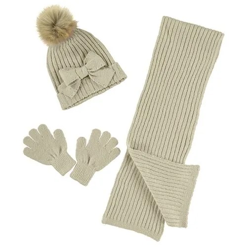 Шапка+шарф+перчатки Mayoral, Бежевый, 52